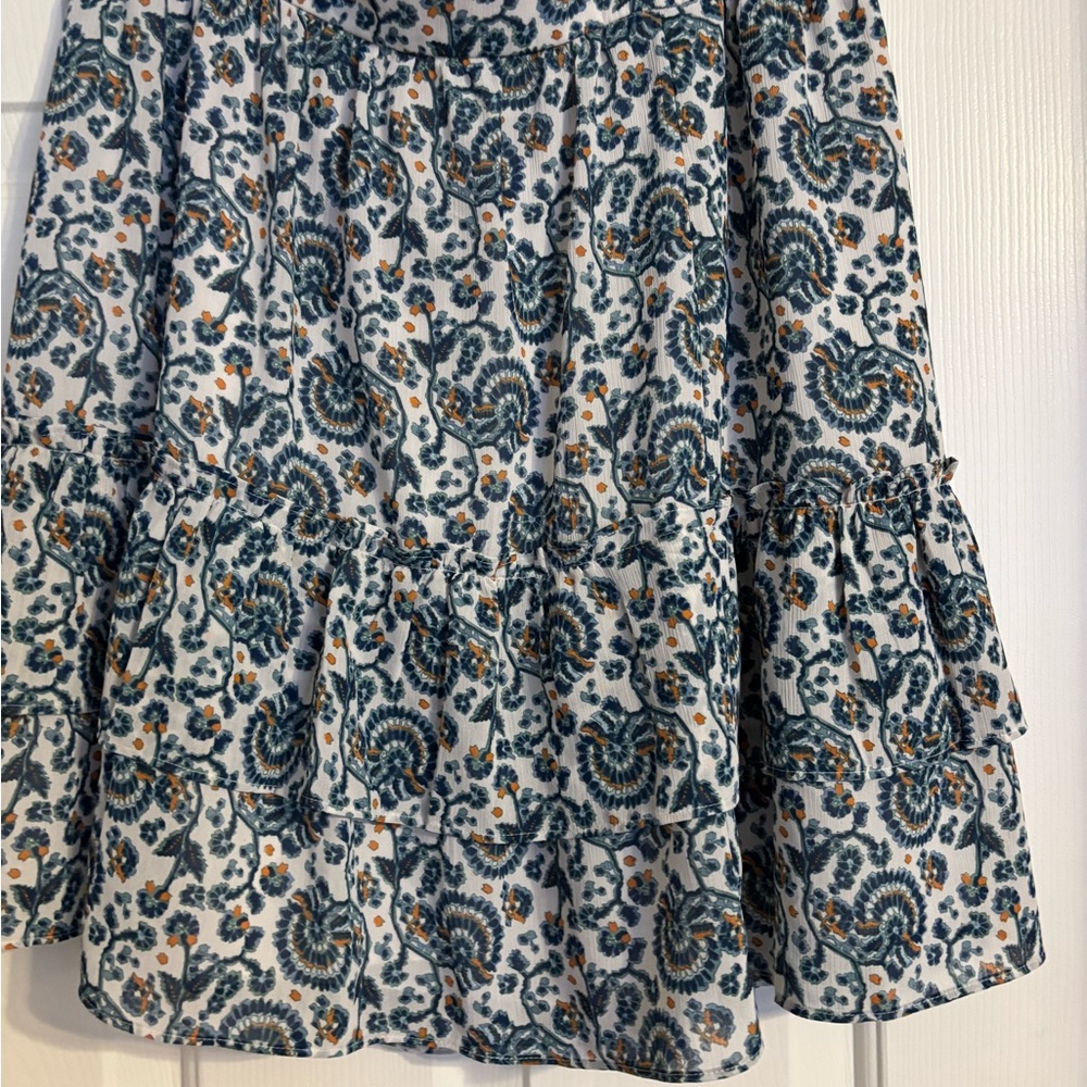 J. Crew Blue and White Tiered Mini Skirt for Casual Wear